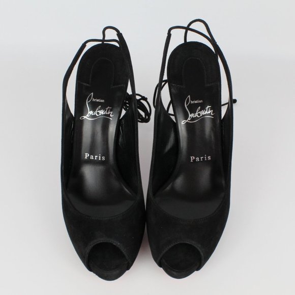 NEW Christian Louboutin Suede Peep-Toe Pumps - Picture 6 of 16